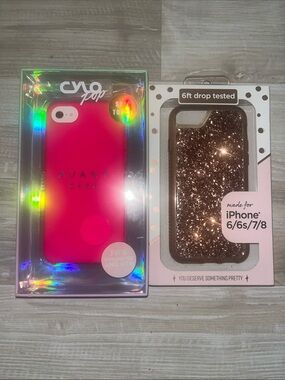 Avanti Hot Pink Silicone iPhone 6/7/8 Case with Grip plus FREE Bling Case🤩
